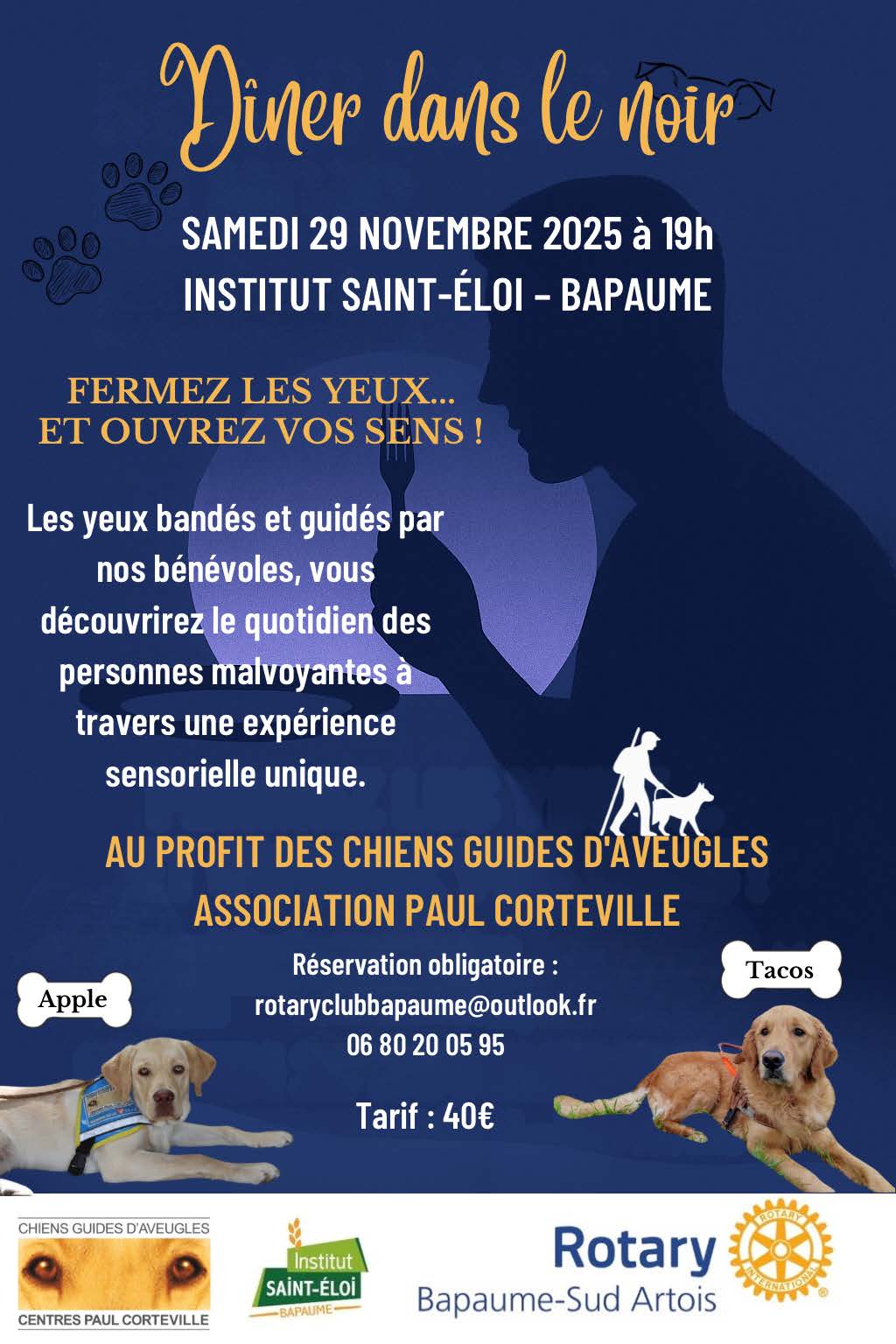 Diner dans le noir - Rotary Bapaume